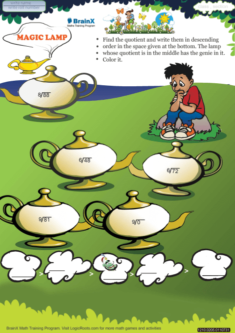 magic lamp math worksheet for grade 2 free printable worksheets