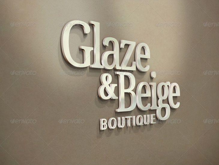 Free 3d glass window logo mockup. 3d Wall Logo Logodix