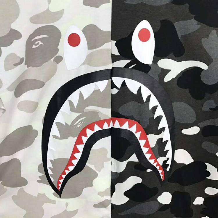 Black And White BAPE Shark Logo LogoDix 76980 