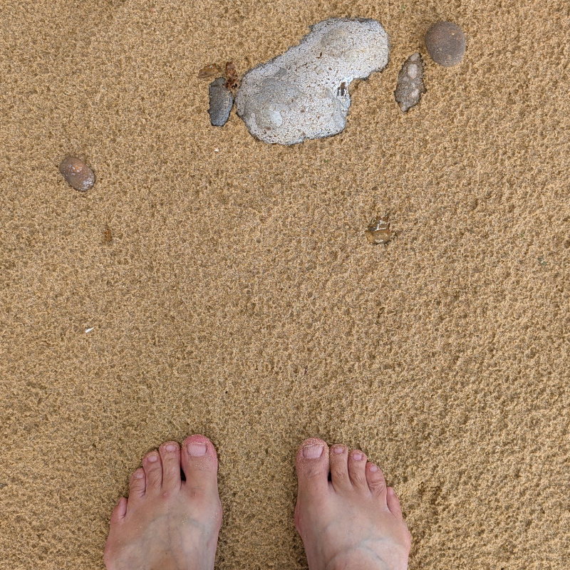 bare feet on sand