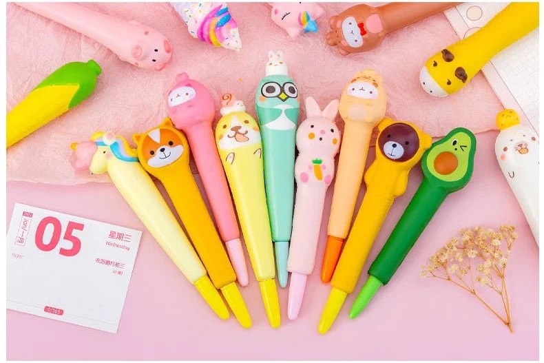 Kawaii Animals Stress Relieve Squishy Gel Pen