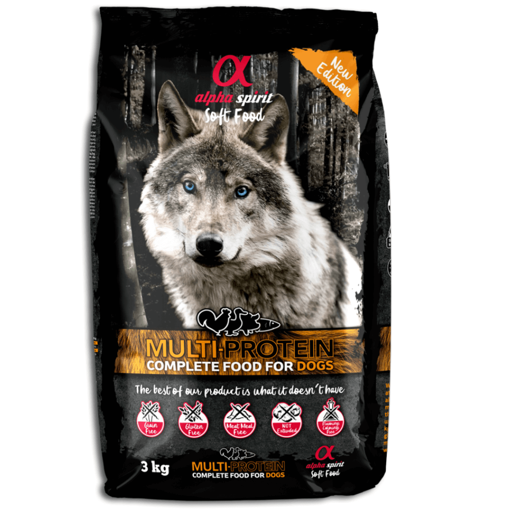 Alpha Spirit Multiprotein Halbnassfutter Für Hunde – Getreidefrei, Mit Frischem Fleisch & Fisch, 1,5 Kg