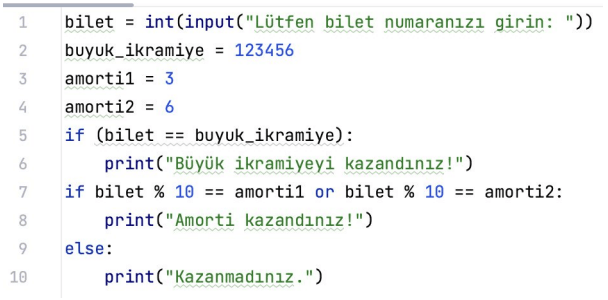 Python programlama soru 9