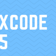The words xcode 5 on a blue background image