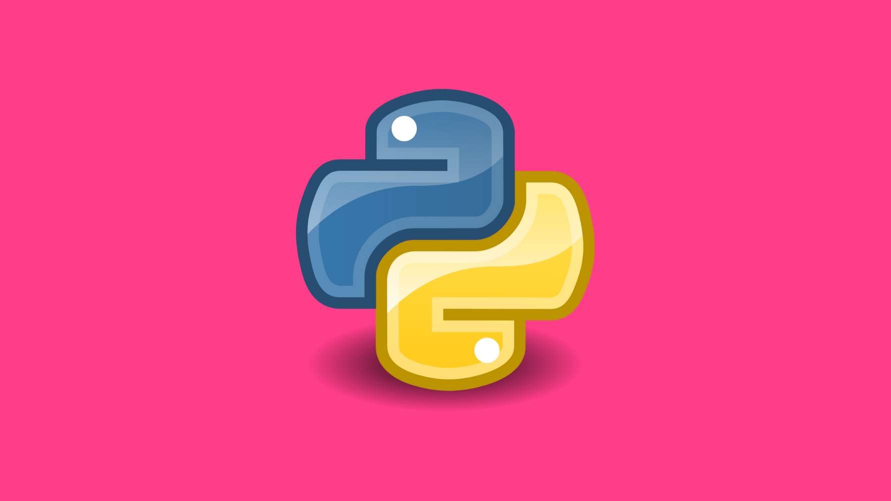 Picture of the python logo on top of a bright solid colour background