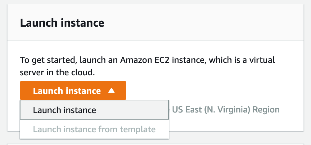 Screenshot of the launch instance option in AWS.