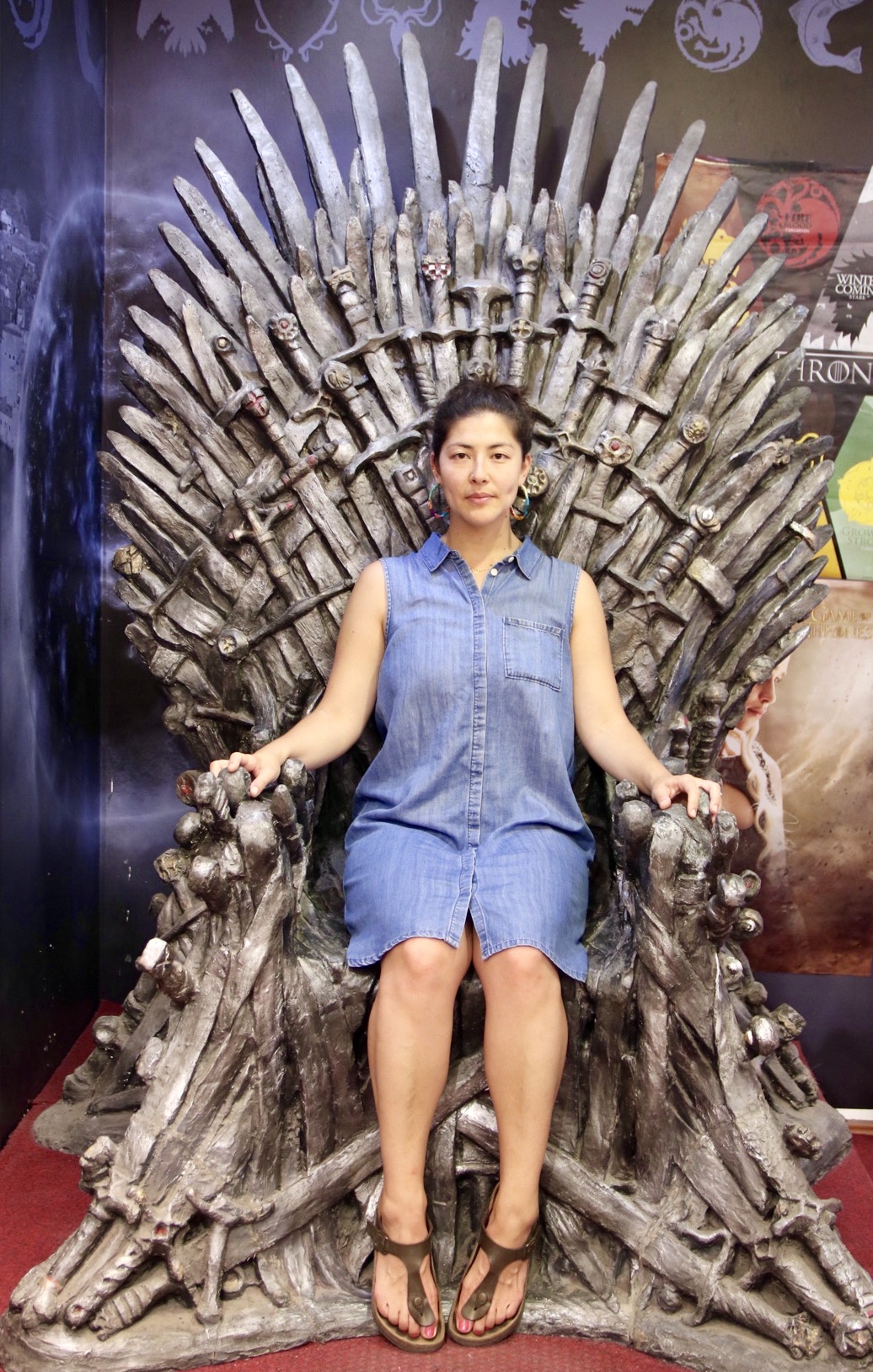 There is only one throne we found in the entire city! If you buy something, you can take a picture. If you borrow a tourists receipt from their walking tour, you can also take a picture.