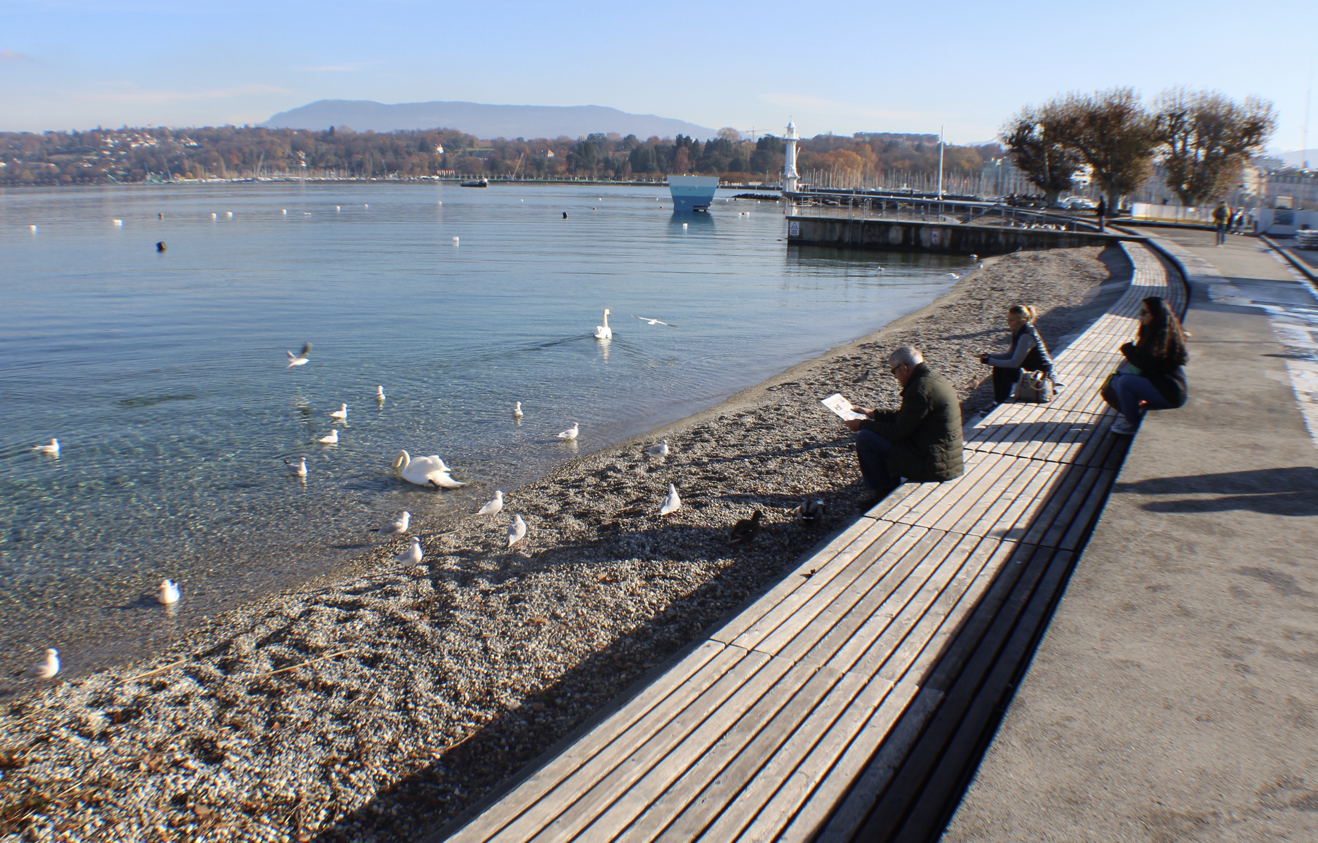More seating for the bath house right on the lake.