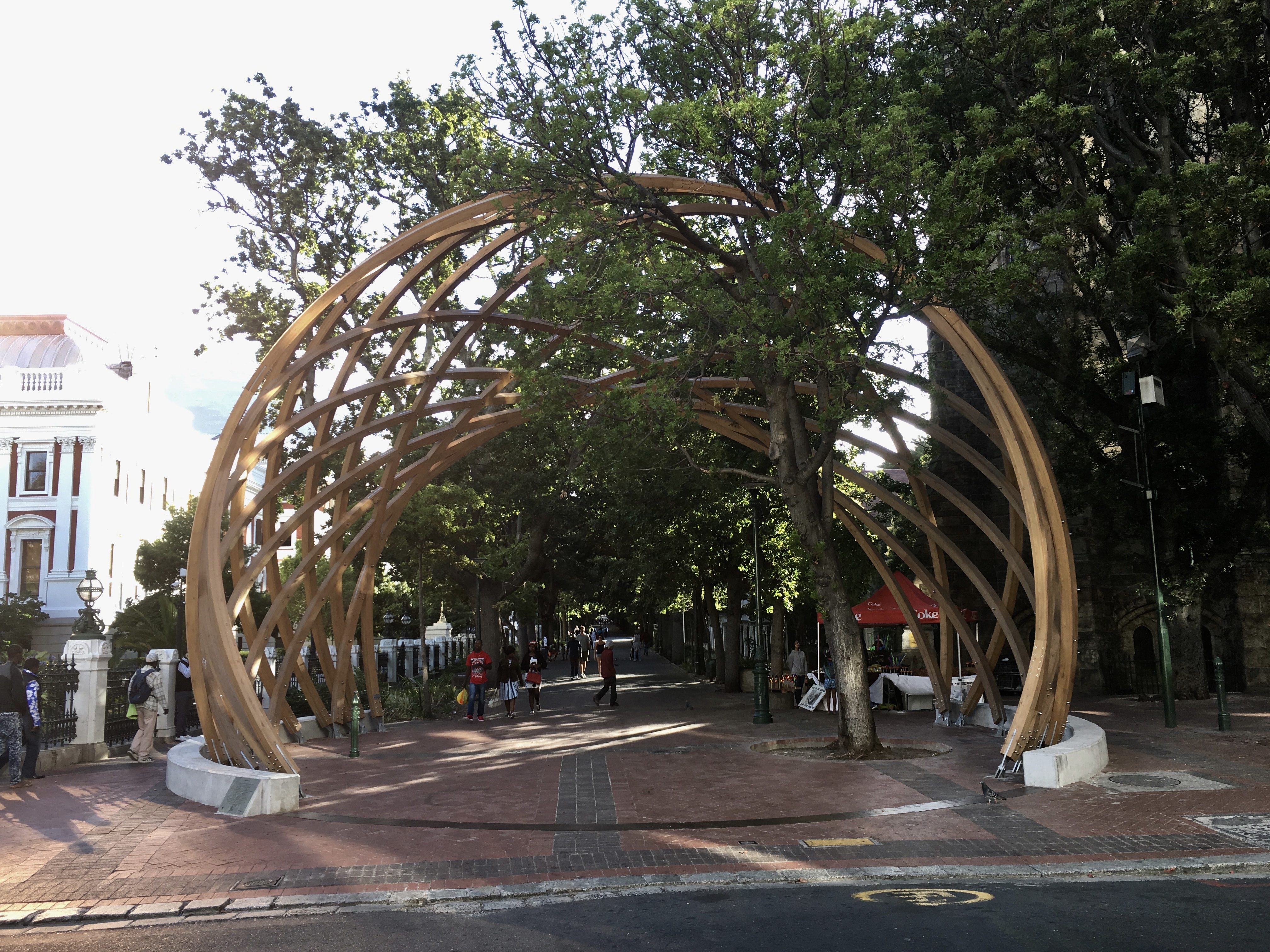 Entrance or exiting the promenade into the garden