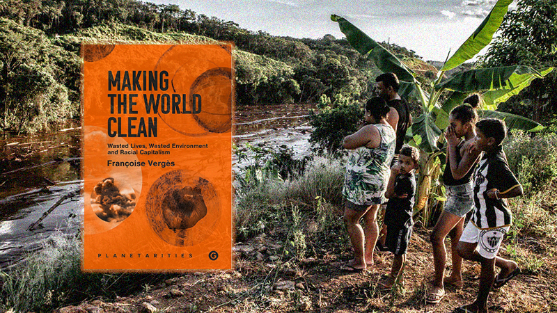 A family look at the waste from a mine leak in Minas Gerais state, Brazil. Photo: Nicolo Lanfranchi/The Guardian
