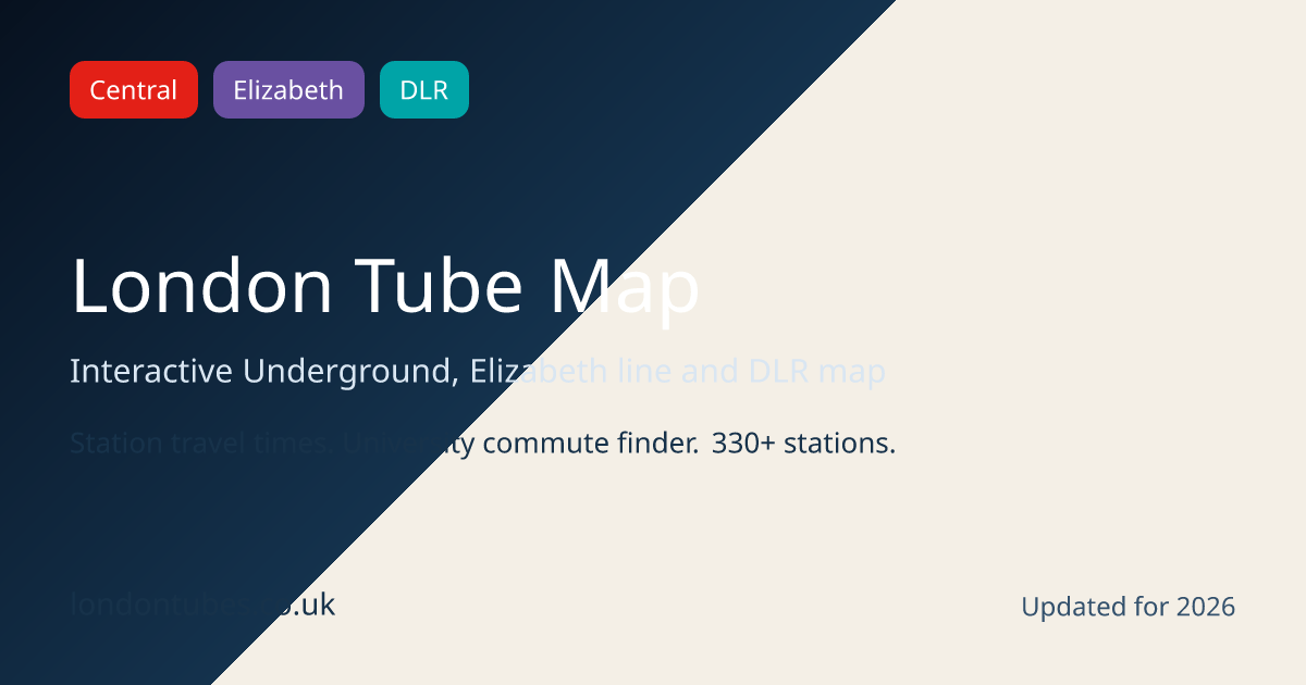 London Tube Map 2026 Interactive Underground Elizabeth Line DLR Opengraph Image