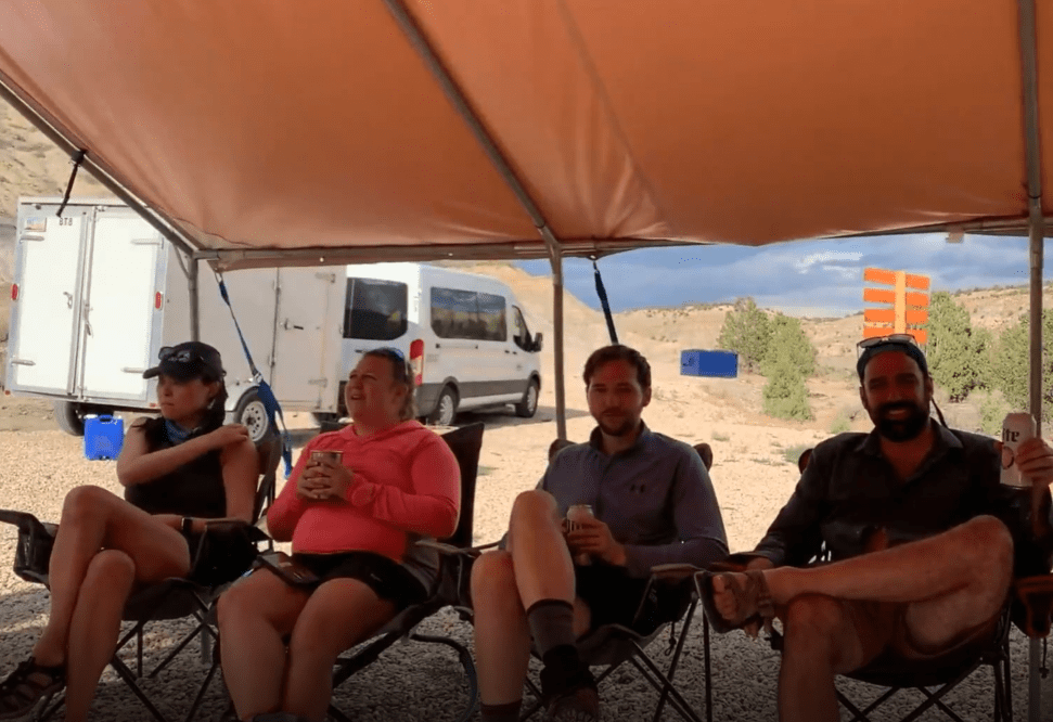 Chilling at REI's Signature Campsite