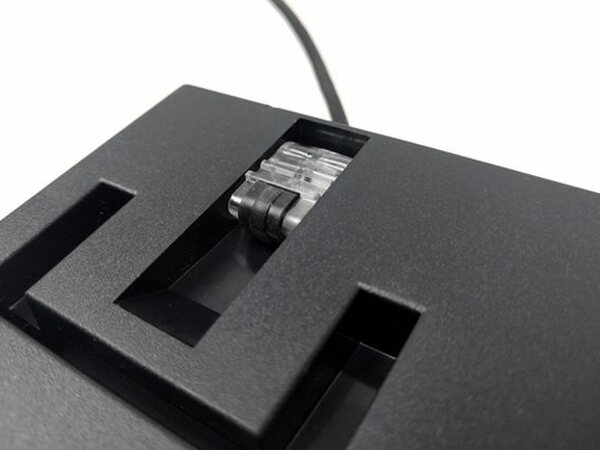 A close-up of one of the Cherry MX Board Silent's fold-out legs