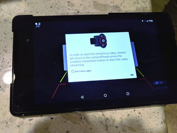 LOOK-IT app setup message on a tablet