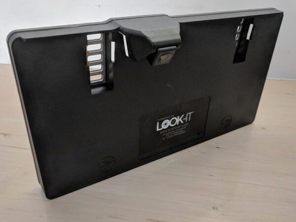 Back of the LOOK-IT frame standing on a table