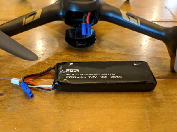 Hubsan drone battery removed