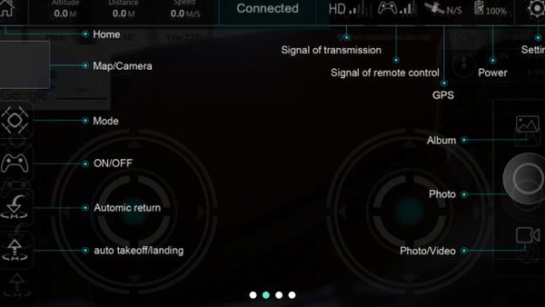 X-Hubsan app flight screen