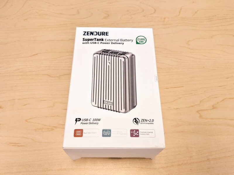 The SuperTank arrives in a white retail box showing the silver model.