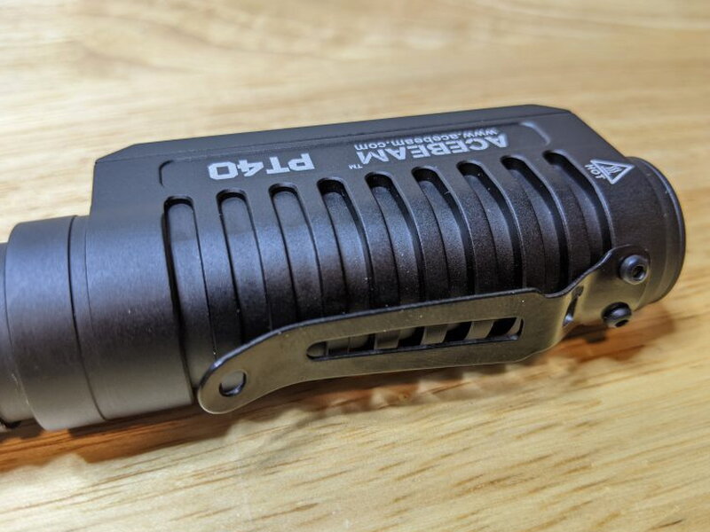 The removable clip runs along the back of the PT40 body.