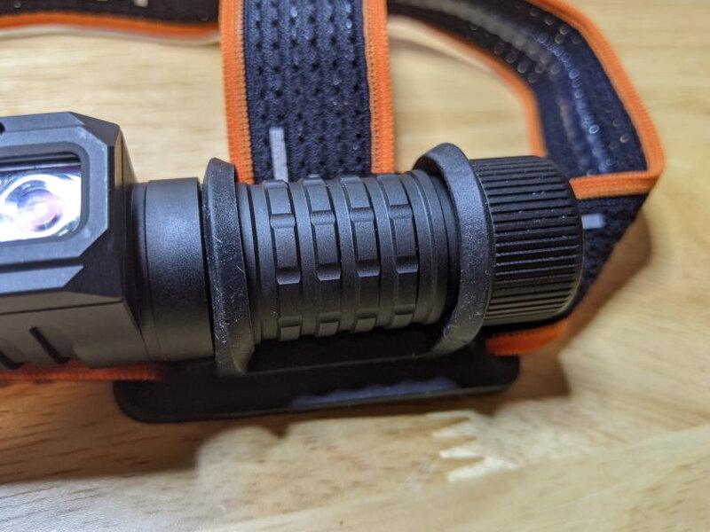 The PT40 sits tightly in the headband mount once the loops are stretched into place.