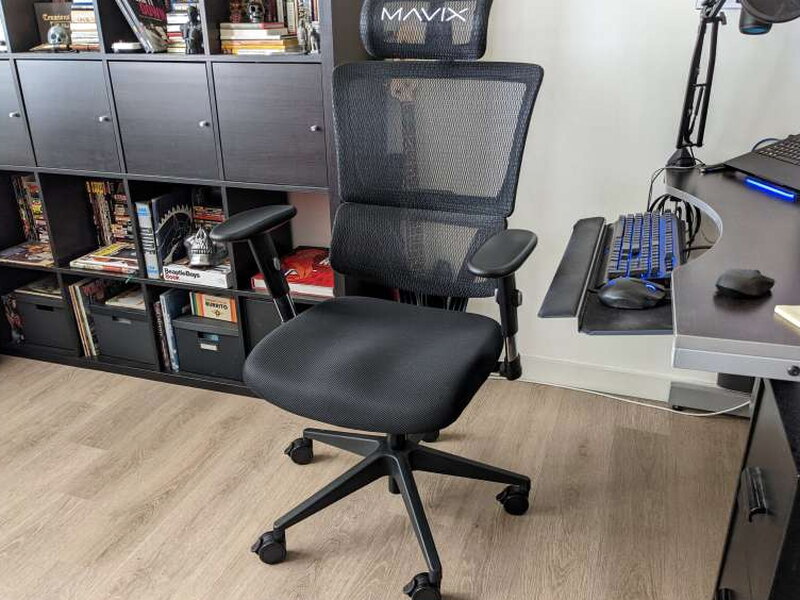 The assembled M4 next to the desk.