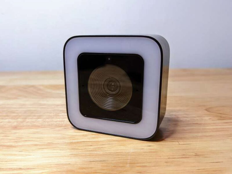 The front of the SANNCE webcam shows its square body and ring-style light area.