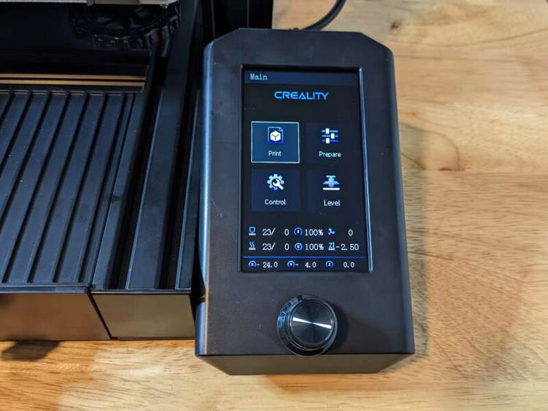 The Level command on the 4.3 inch color knob screen starts auto leveling.