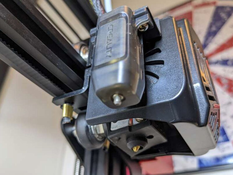 The CR Touch auto leveling probe sits next to the hotend.