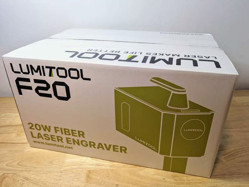 The shipping box, printed top to bottom with the LumiTool name and headline specs.