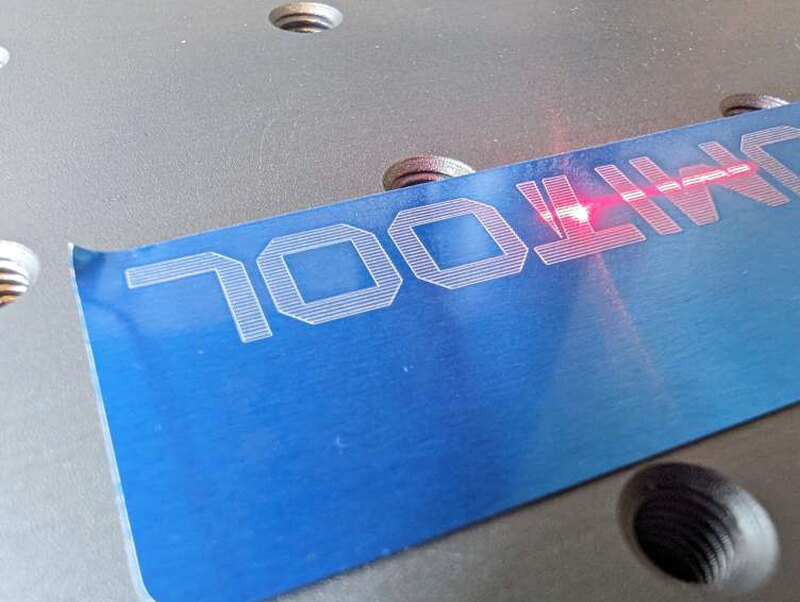 A second pass on aluminum, laser mid-line.
