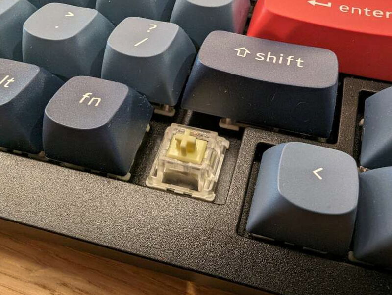 Hot-swappable Gateron Jupiter switch exposed on the Keychron V1 Max
