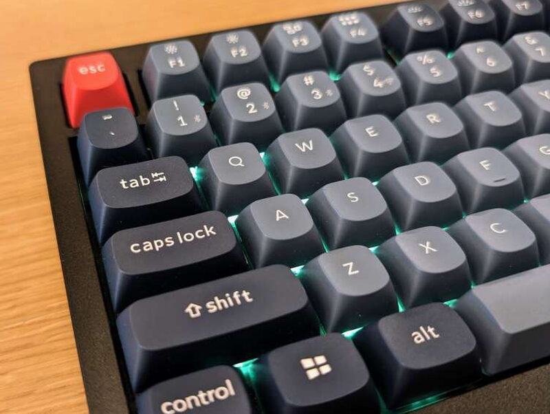 Close view of Keychron V1 Max keycaps and left side keys