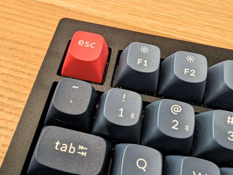 Close view of the Keychron V1 Max Esc and function keys