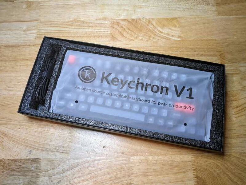 Keychron V1 Max wrapped in protective packaging
