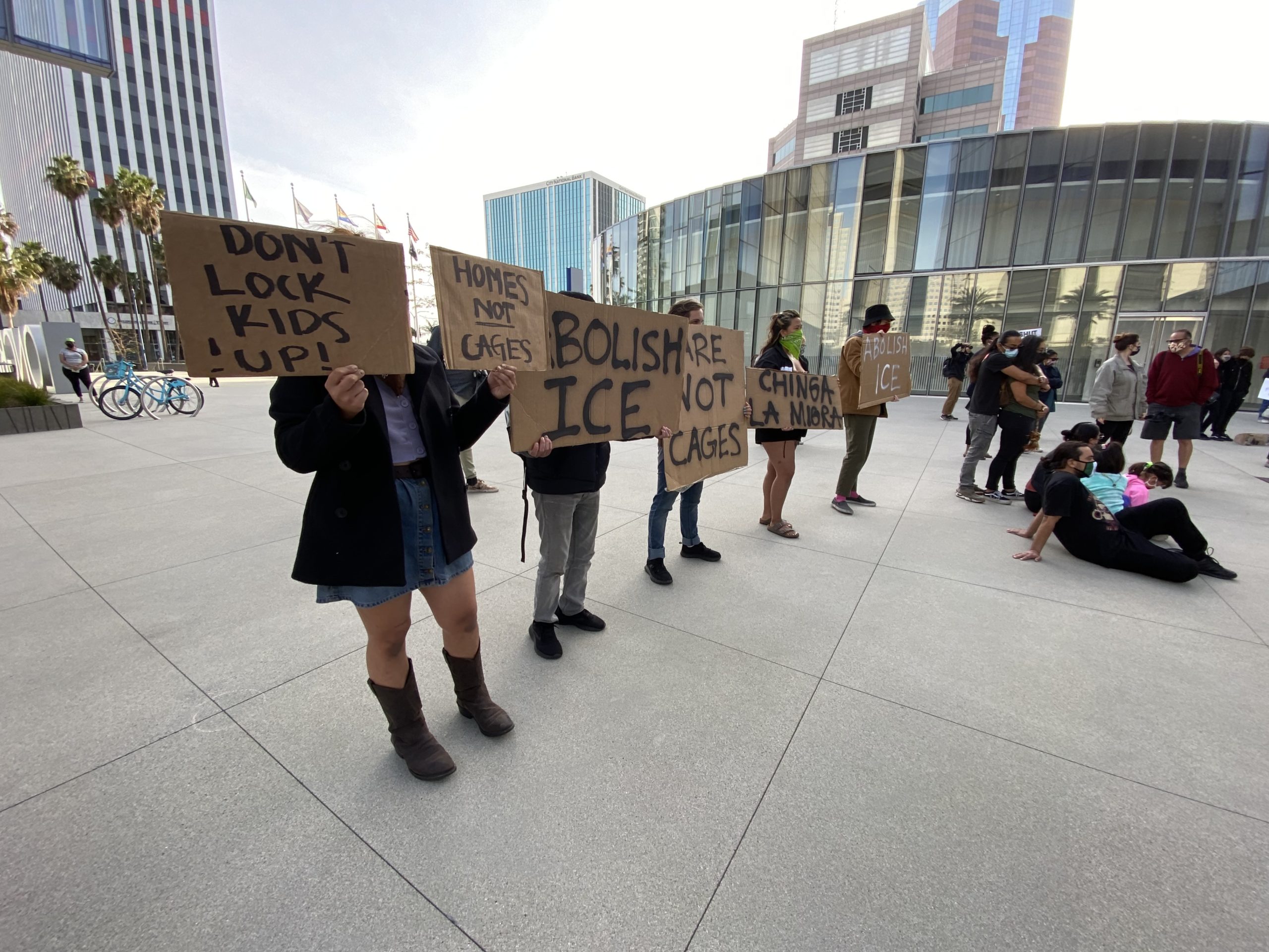 Rally at City Hall regarding Long Beach Providing Migrant Children with Temporary Emergency Shelter