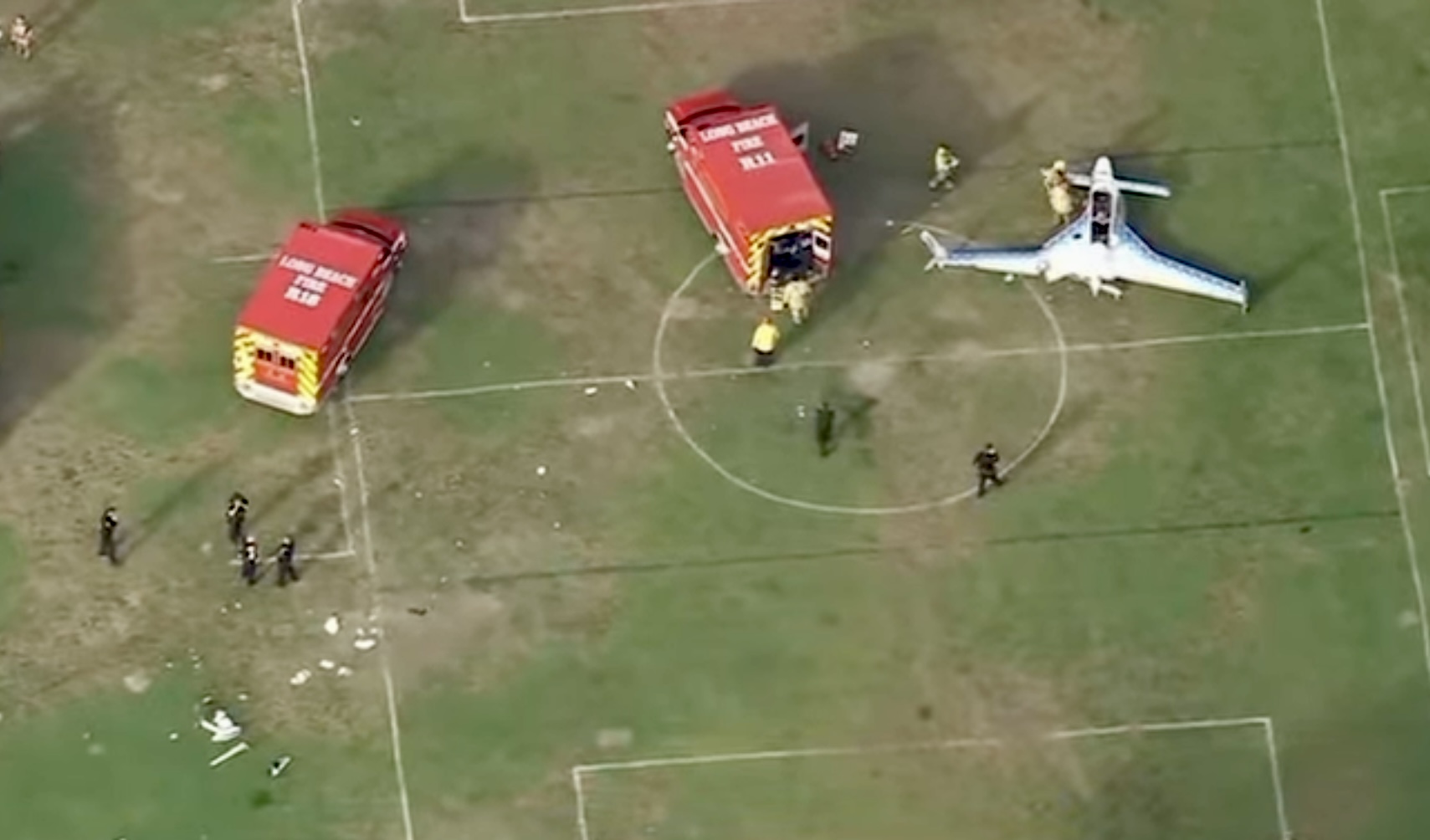 Small Plane Makes Emergency Landing at Heartwell Park in Long Beach