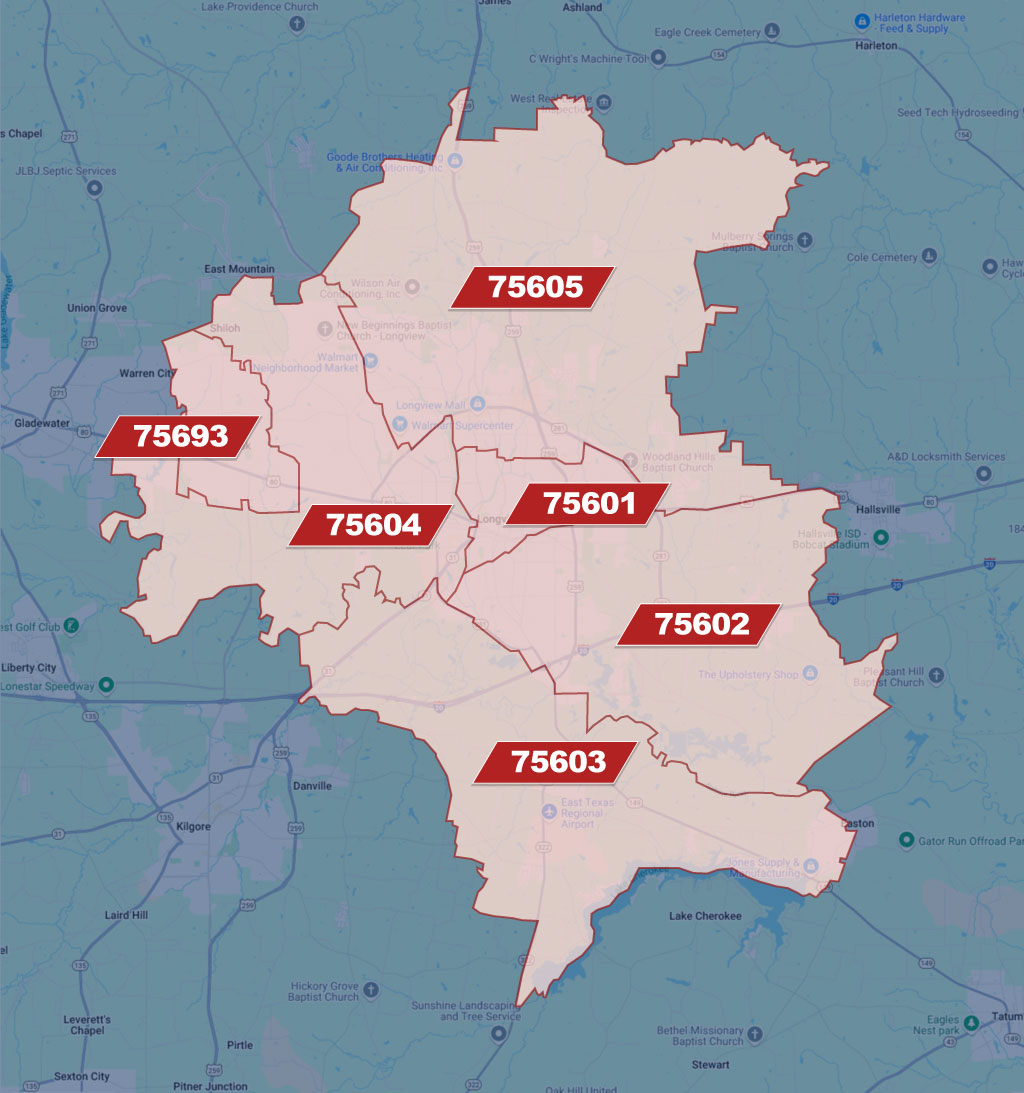 Longview TX Zip Code Map Austin Moore Your Local Realtor Longview TX Zip Code Map 