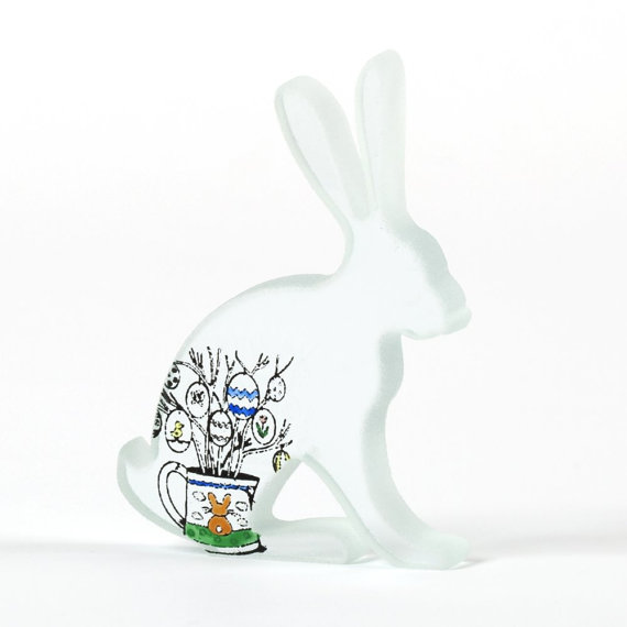 Easter Bunny Hare, Rachel Elliott Glassworks