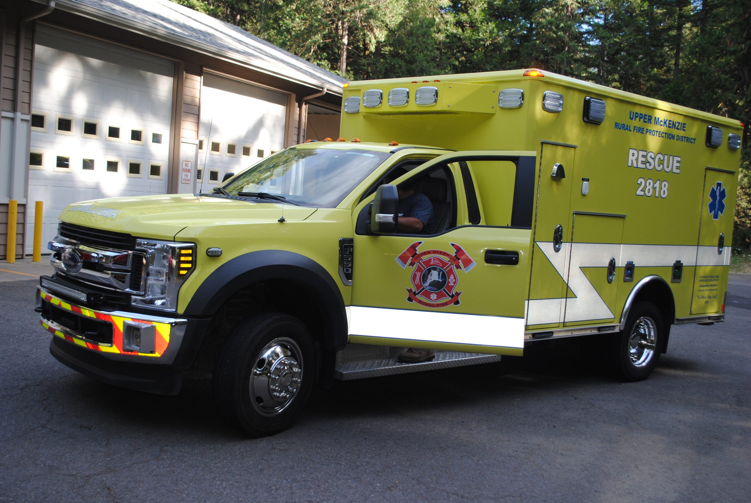The ambulance of Upper McKenzie Rural Fire Protection District.