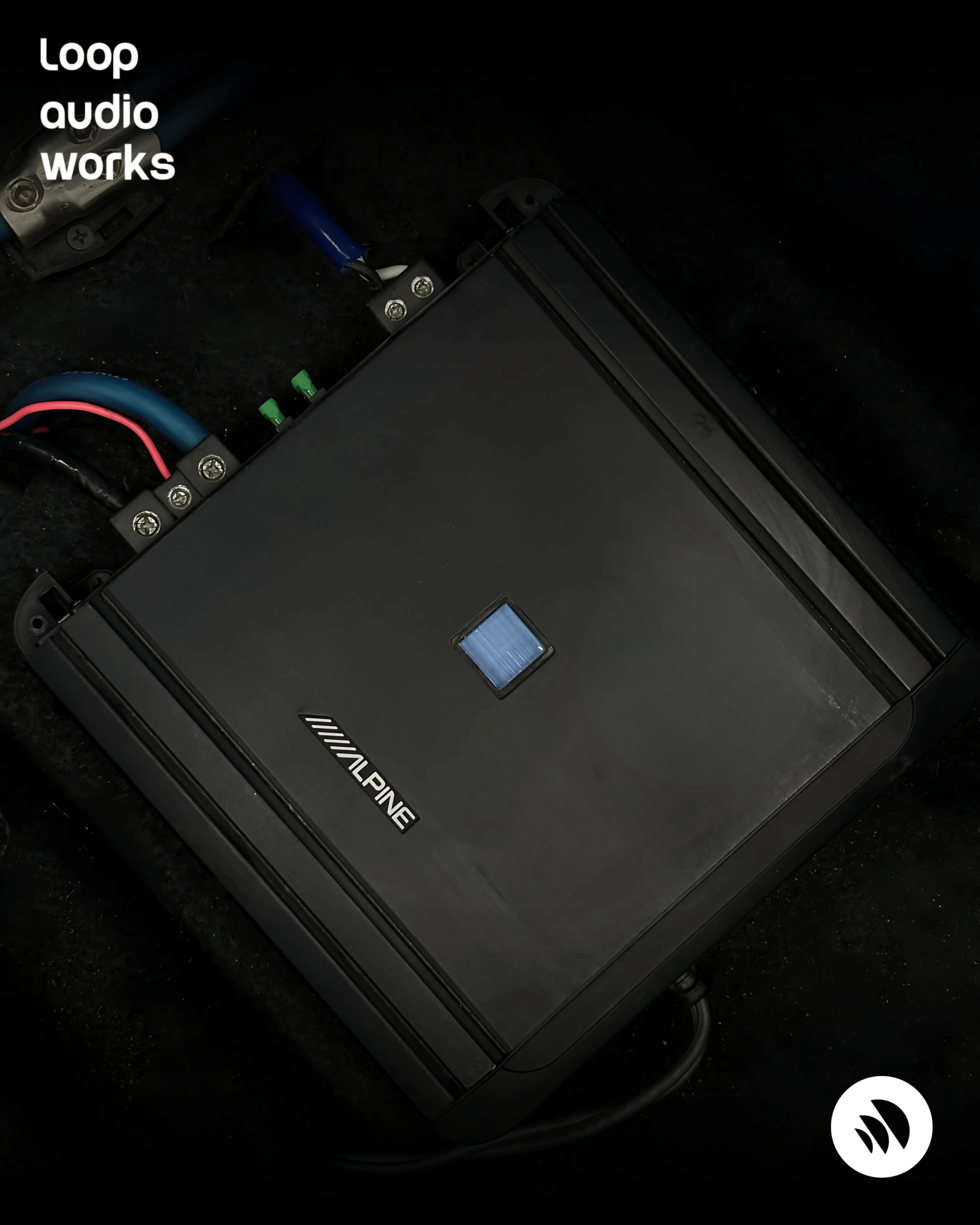 Alpine S Series car audio amplifier installed at Loop Audio Works Coimbatore sound studio by Loop Audio Works