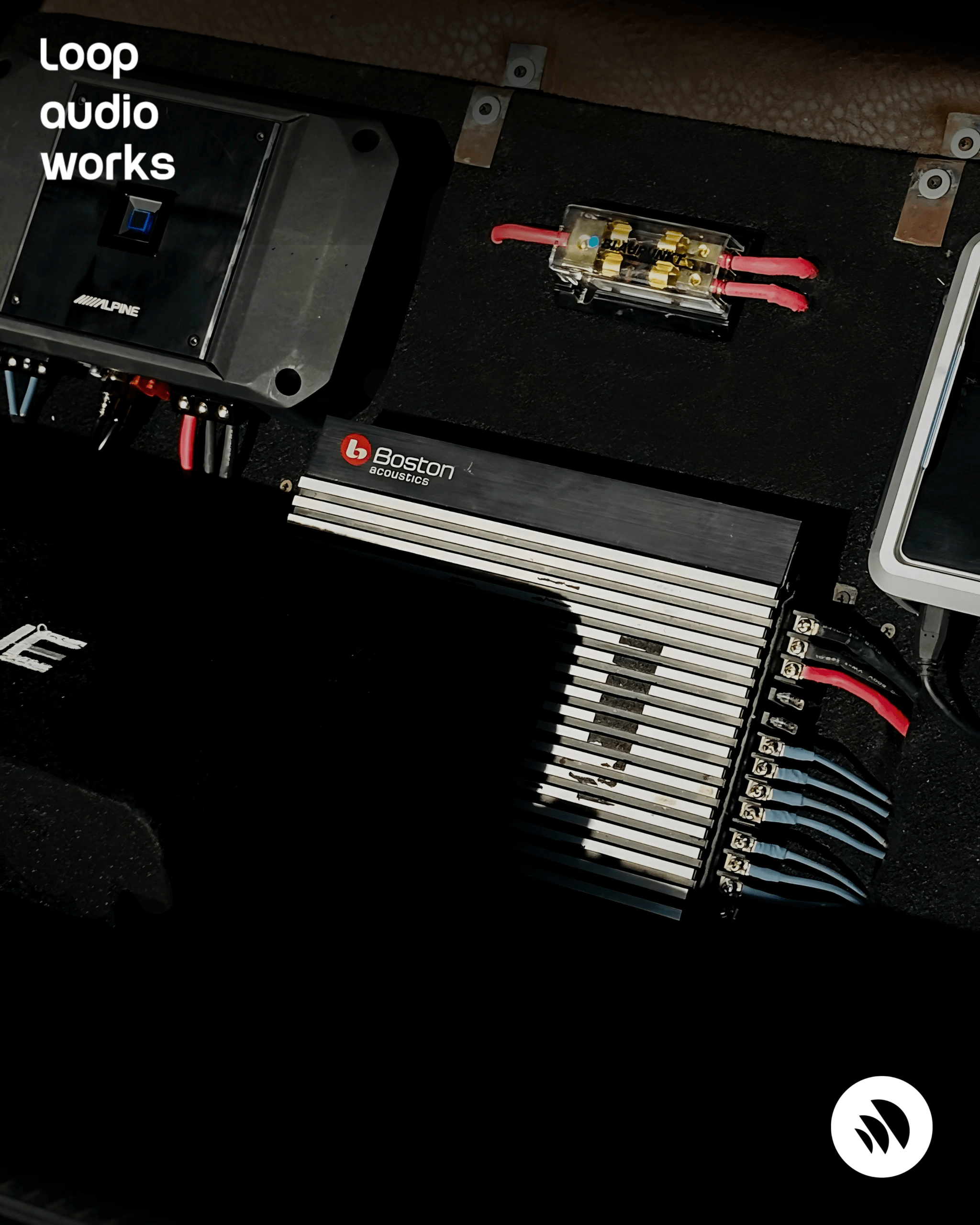 Car amplifier installation project at Loop Audio Works Coimbatore with professional wiring and tuning by Loop Audio Works