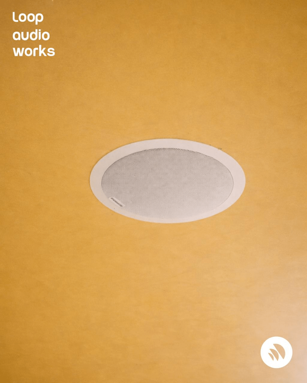 Stonewater ceiling speaker installed for distributed commercial audio system by Loop Audio Works