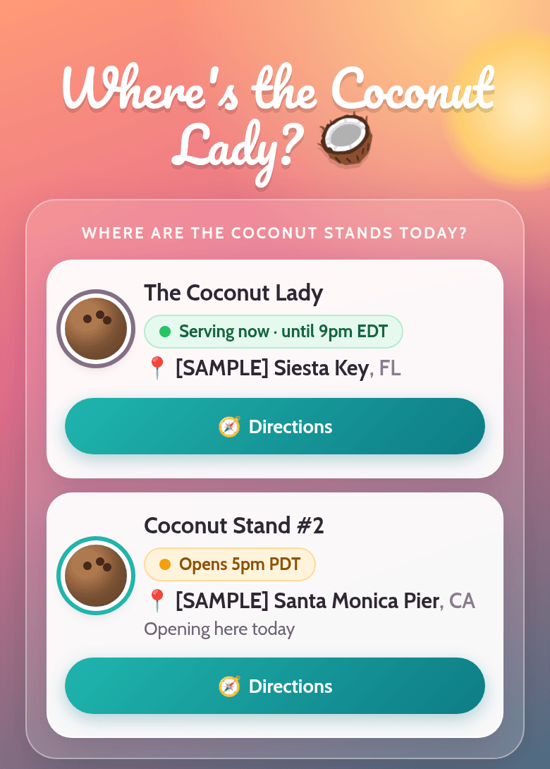 CoconutLady.com home page