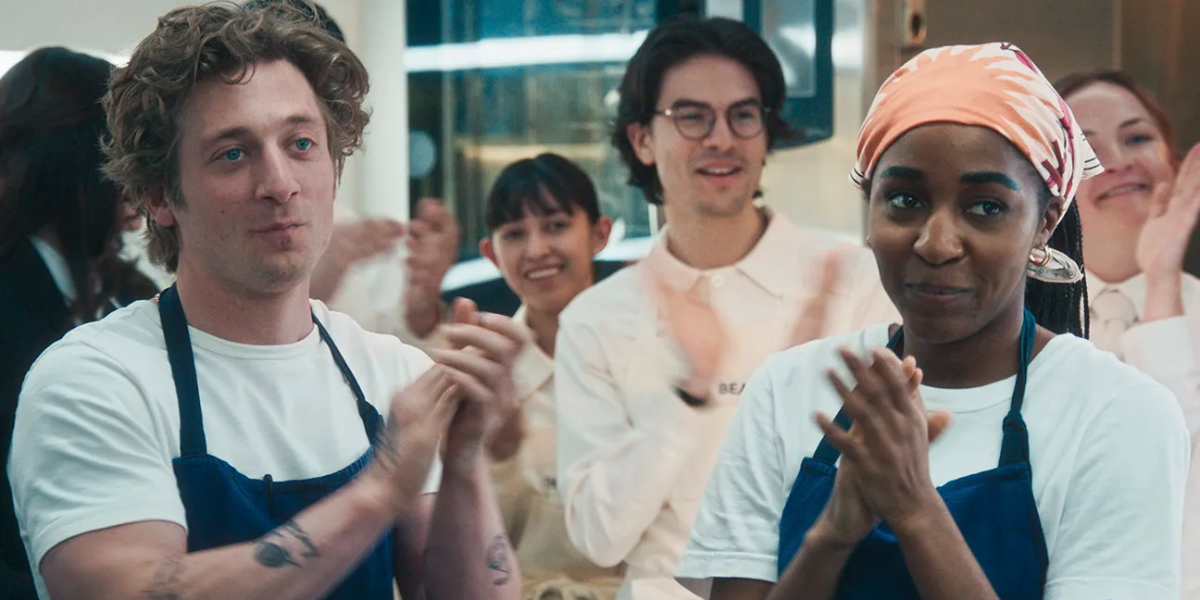 Jeremy Allen White as Carmy and Ayo Edebiri as Sydney in ‘The Bear’