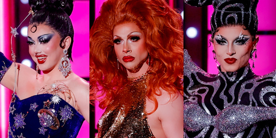 “RuPaul’s Drag Race” Season 18 Finalists Myki Meeks, Darlene Mitchell, and Nini Coco.
