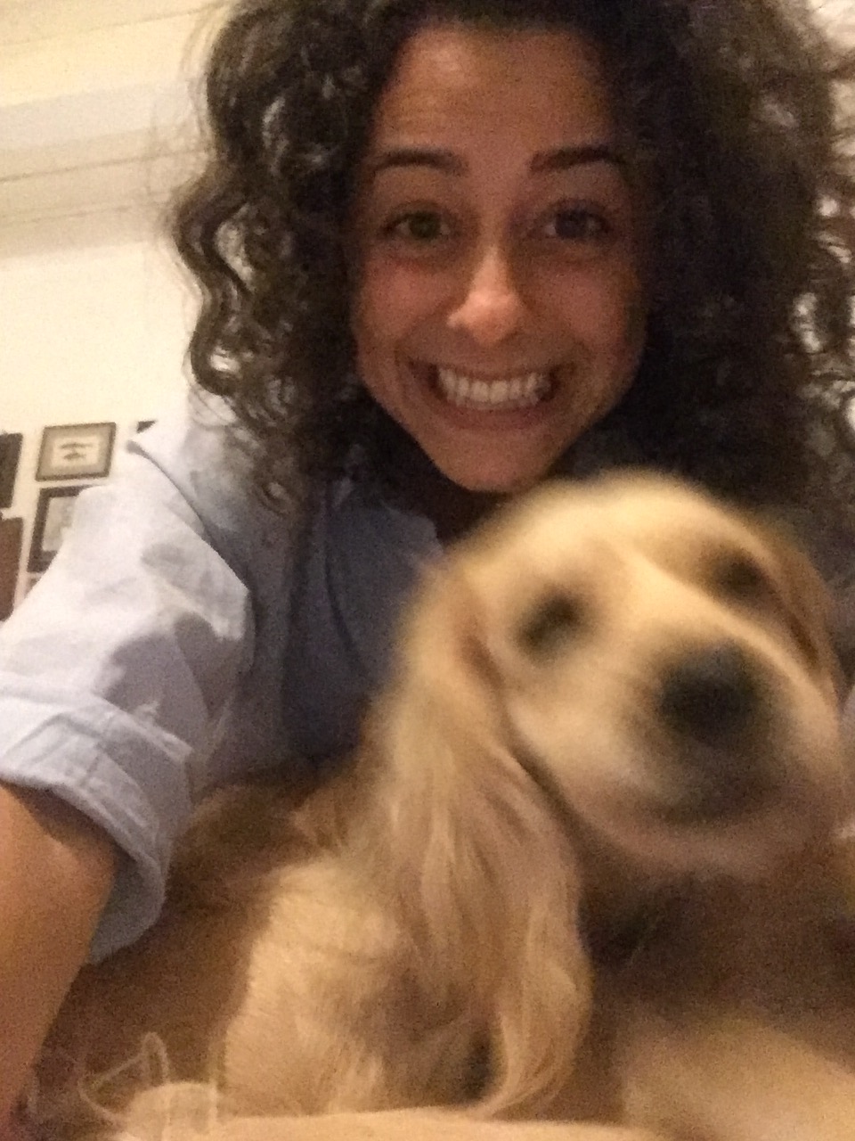 This is Bree's dog and I LOVE her. We snuggled every night. And then she gave me a tick. <3