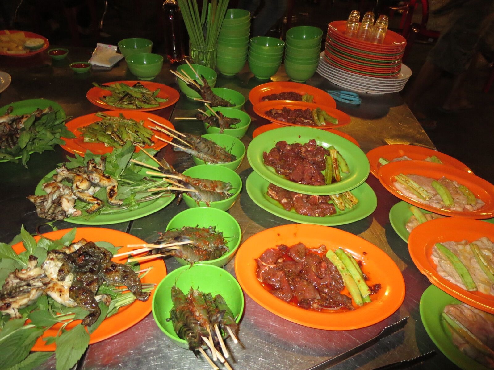 Different meats and sauces -all of which I tried!