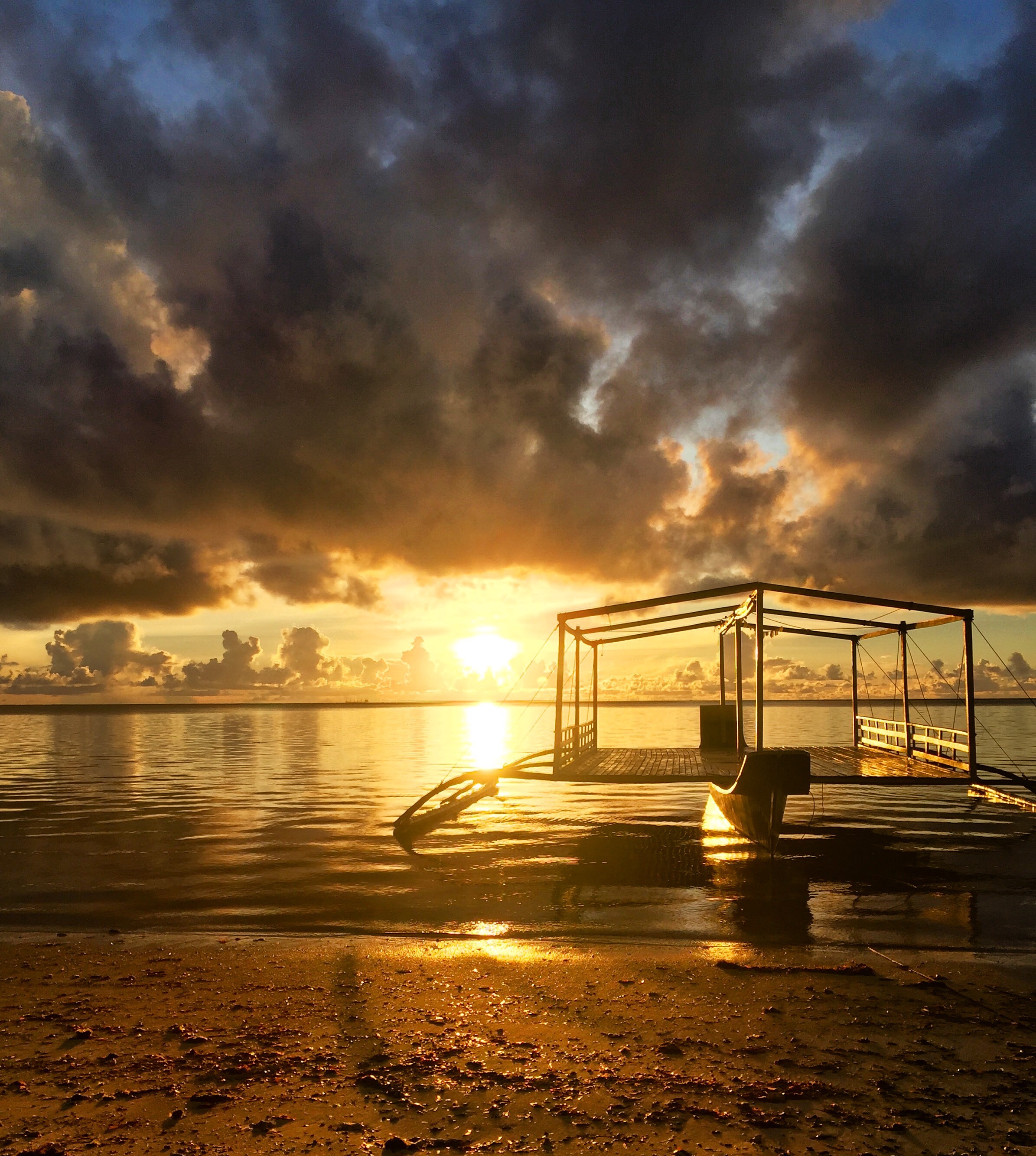 Golden sunrise on the beach with Lara.