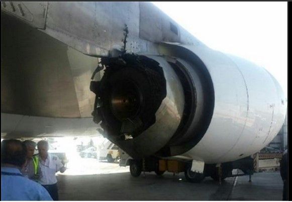 Avión iraní pierde motor y aterriza de emergencia