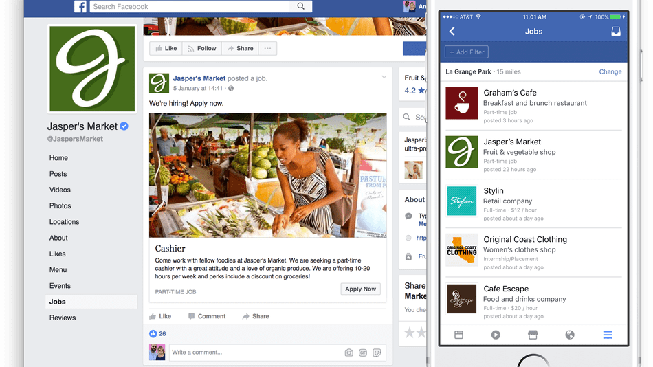 Facebook permite postularse para empleos desde su plataforma